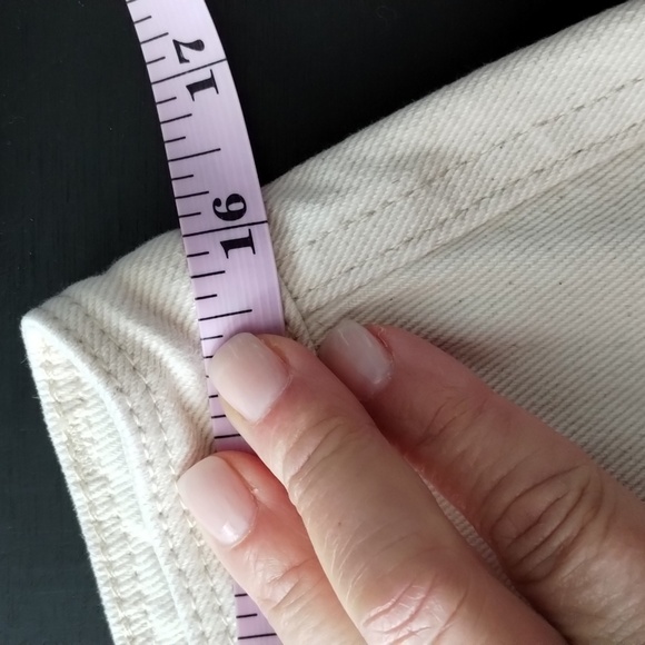 Wish List denim cream jeans split front size large 100% cotton high waist - Picture 6 of 12